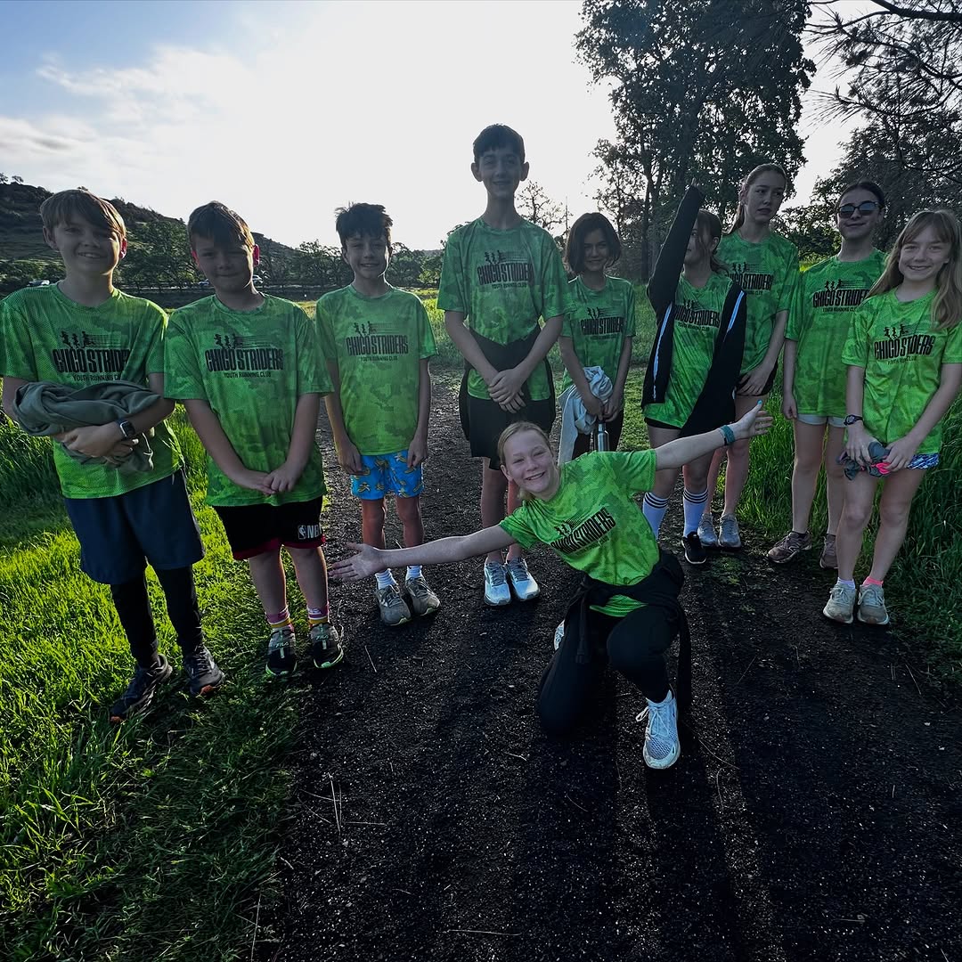 Chico Striders youth running club shirt